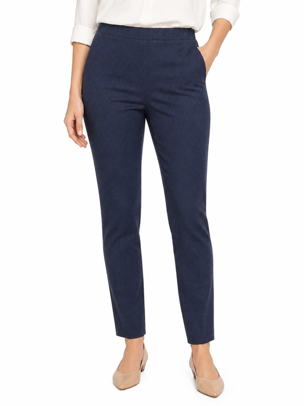 Ecru Slim Leg Pant XL Indigo Heather Pull On Work Pants